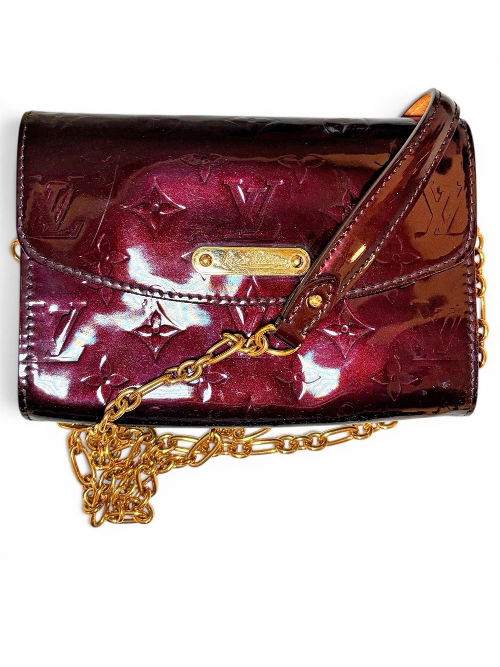 Louis Vuitton Vernis Monogram Bel Air Pochette Chain Crossbody